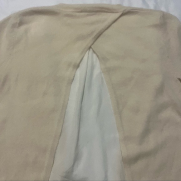 Garnet Hill Women’s Ivory‎ Cashmere/Silk Split Back Knit Cardigan Sweater Sz S - Picture 9 of 12